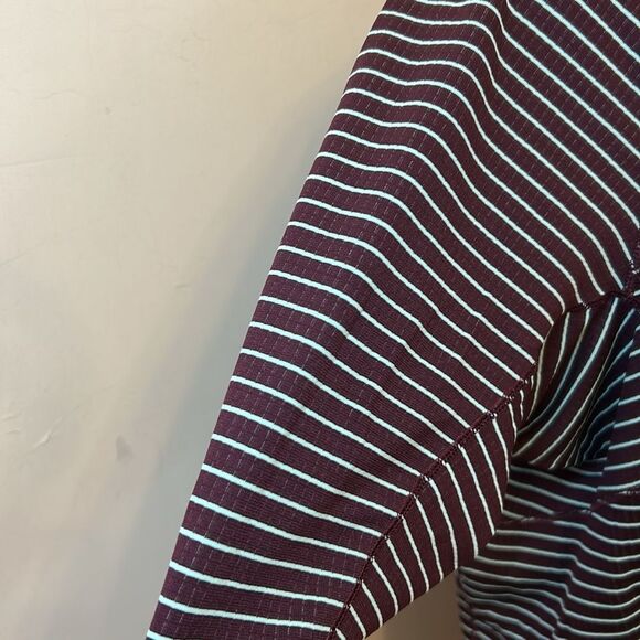 Patagonia burgundy striped long sleeve Polartec Midweight  tee Size XL EUC - Picture 4 of 11